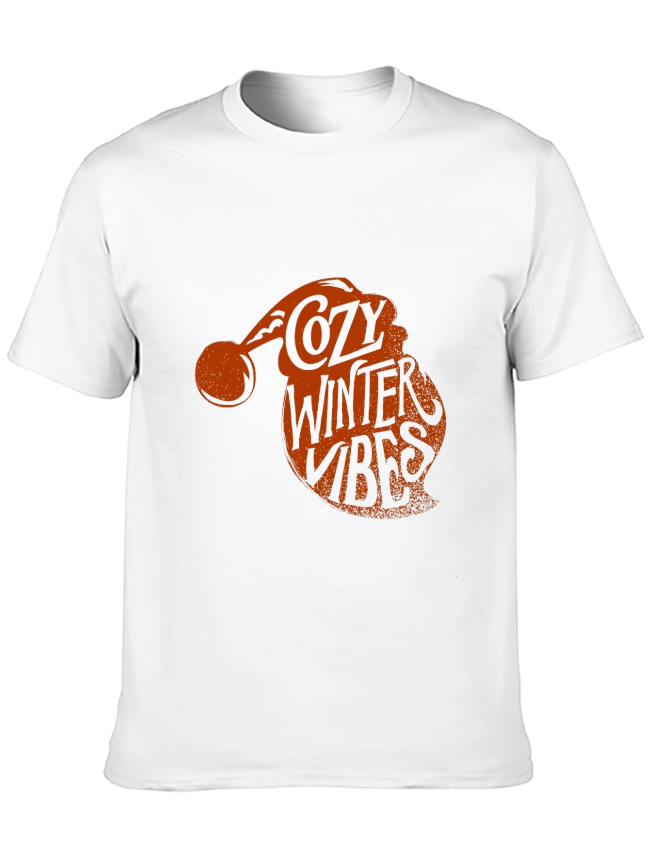 Cozy Winter Vibes Santa Hat Graphic Tee