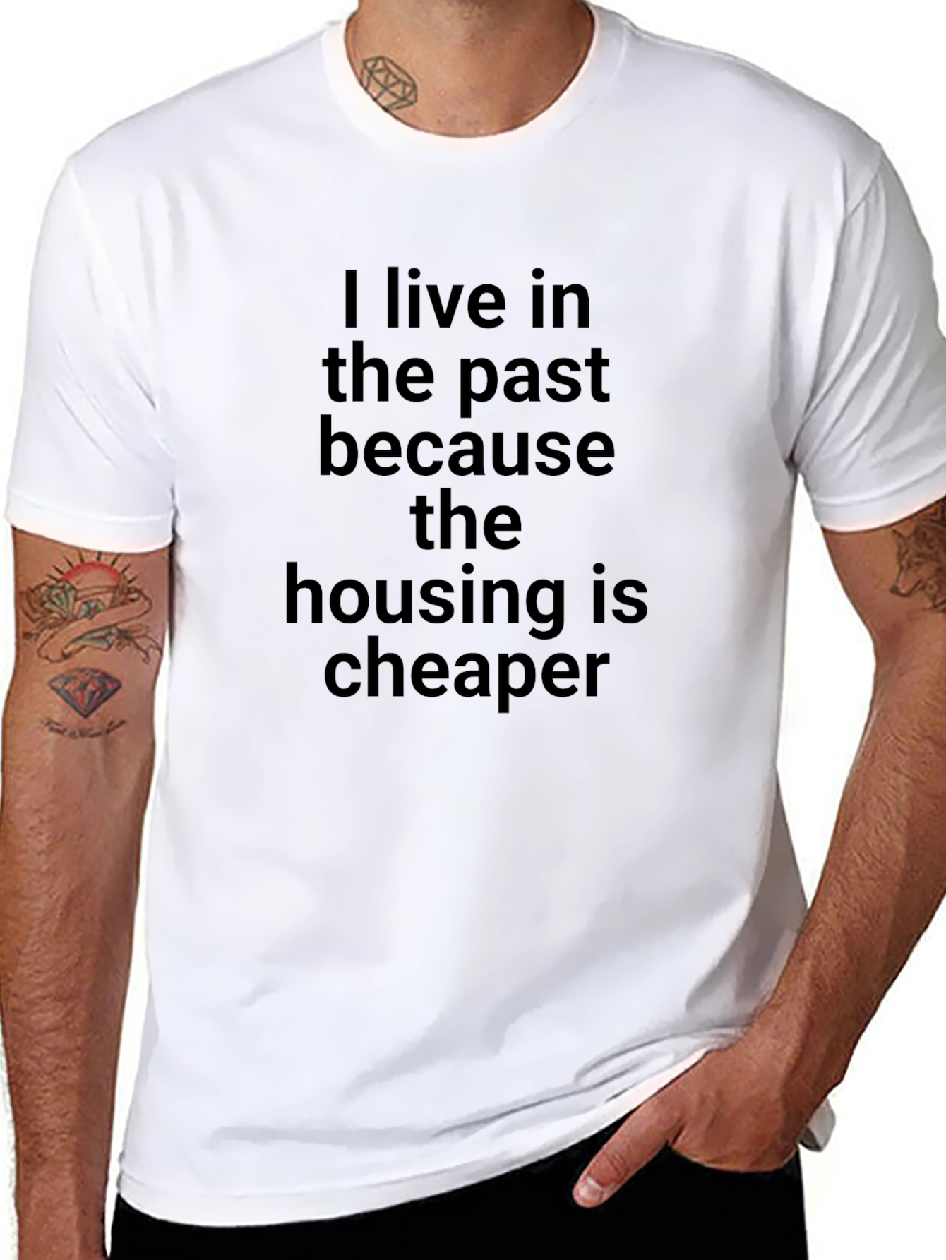 Funny Slogan T-Shirt - I Live in the Past