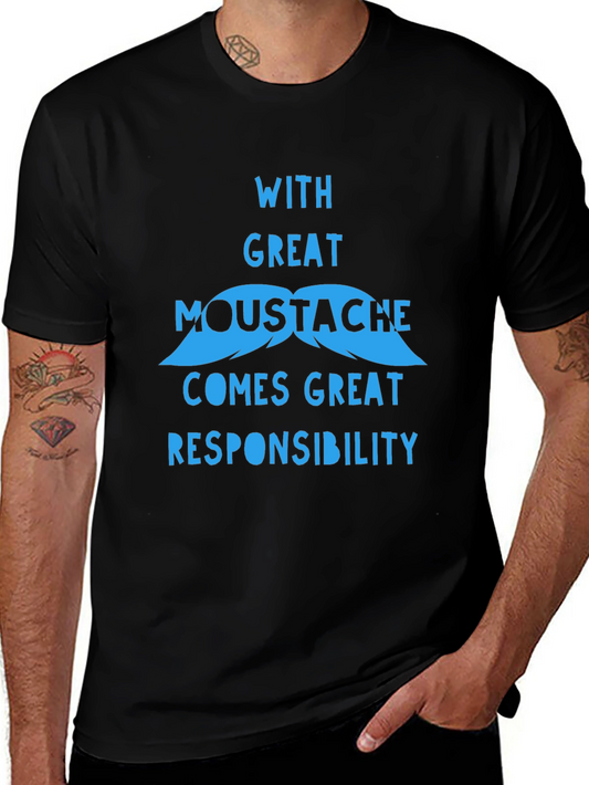 Funny Mustache Graphic T-Shirt