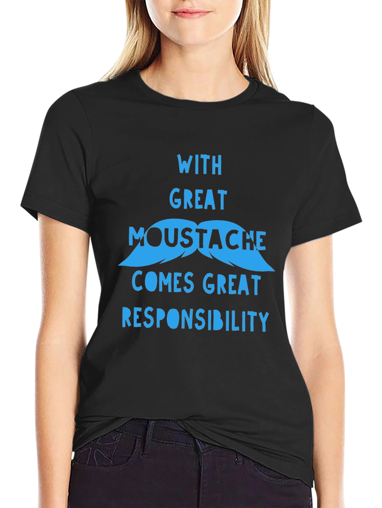 Funny Mustache Graphic T-Shirt
