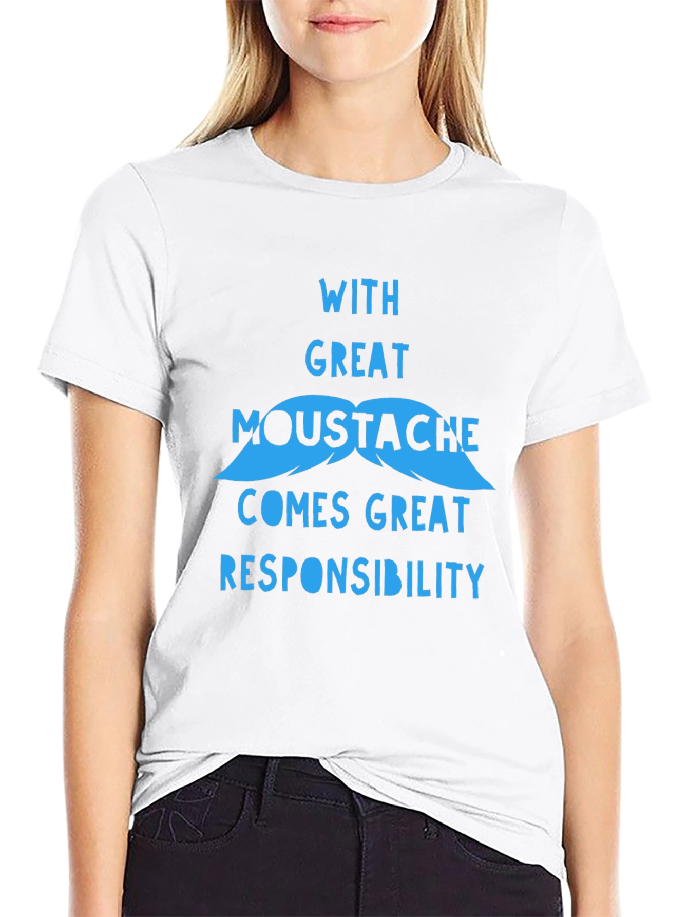 Funny Mustache Graphic T-Shirt