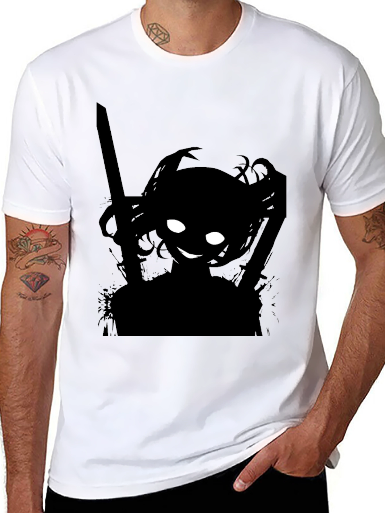 Shadow Anime Girl T-Shirt - Edgy Streetwear