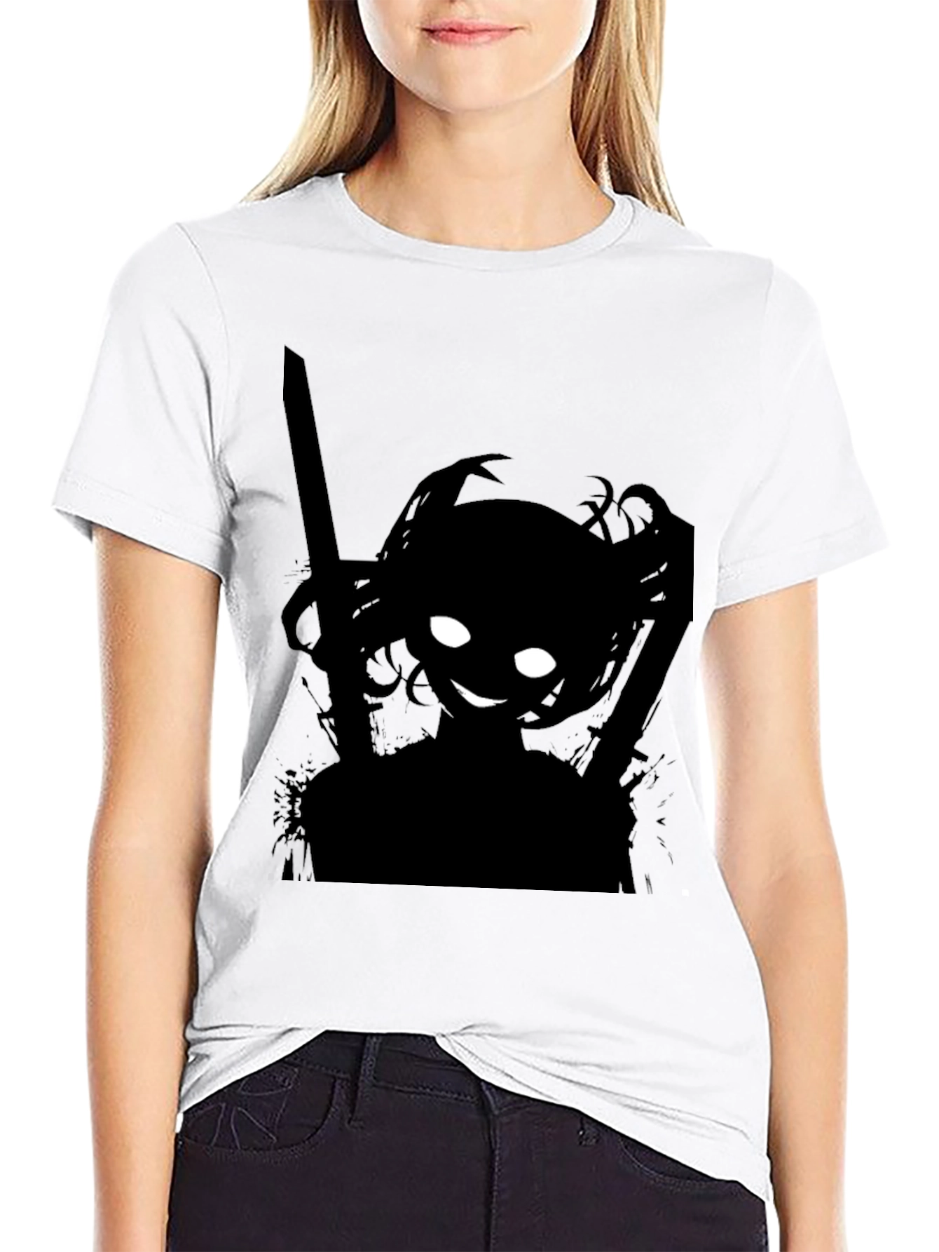Shadow Anime Girl T-Shirt - Edgy Streetwear
