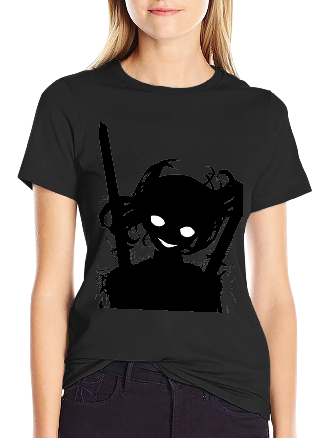 Shadow Anime Girl T-Shirt - Edgy Streetwear