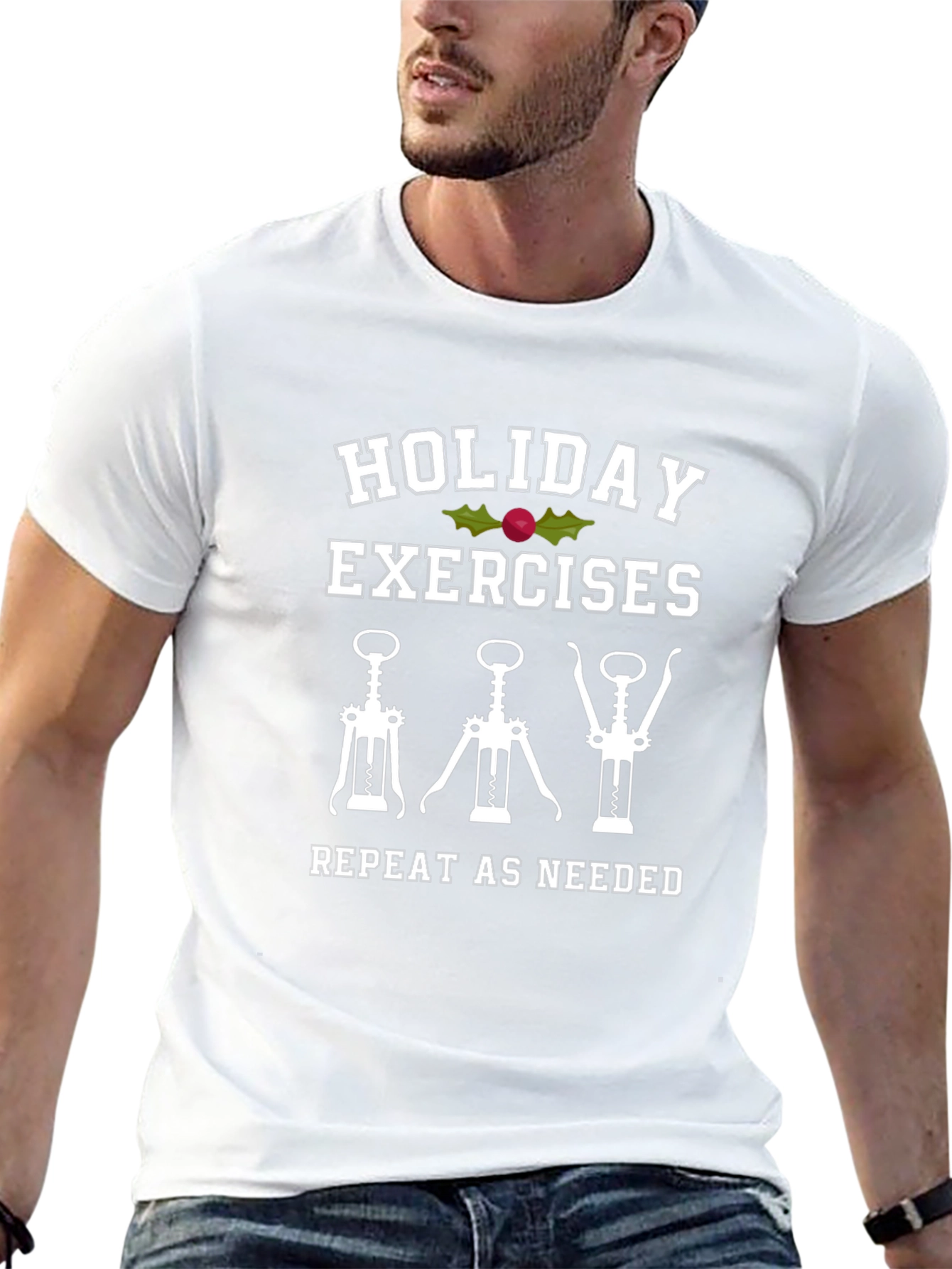 Holiday Exercises Wine Corkscrew T-Shirt
