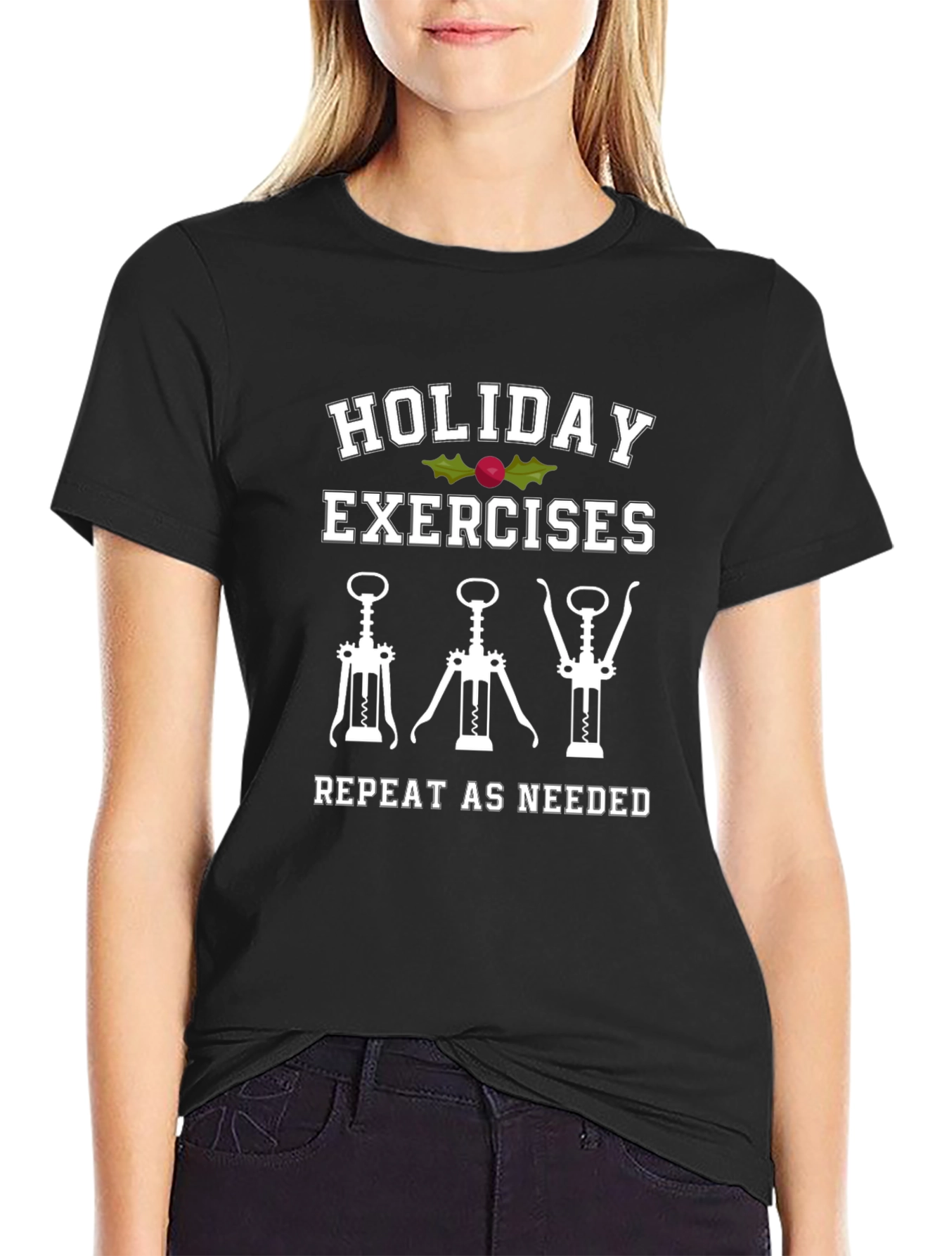 Holiday Exercises Wine Corkscrew T-Shirt