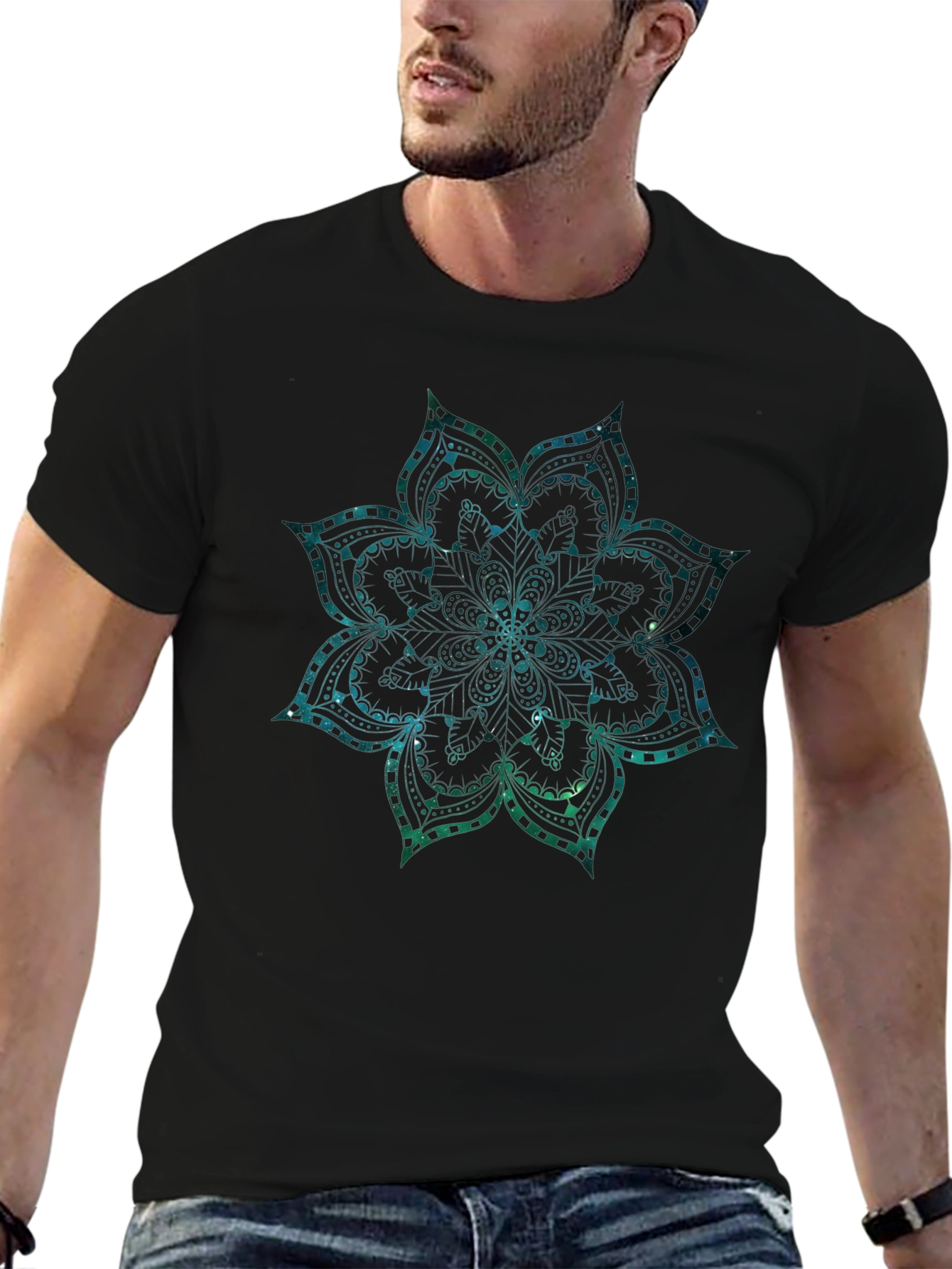 Galaxy Mandala Black T-Shirt