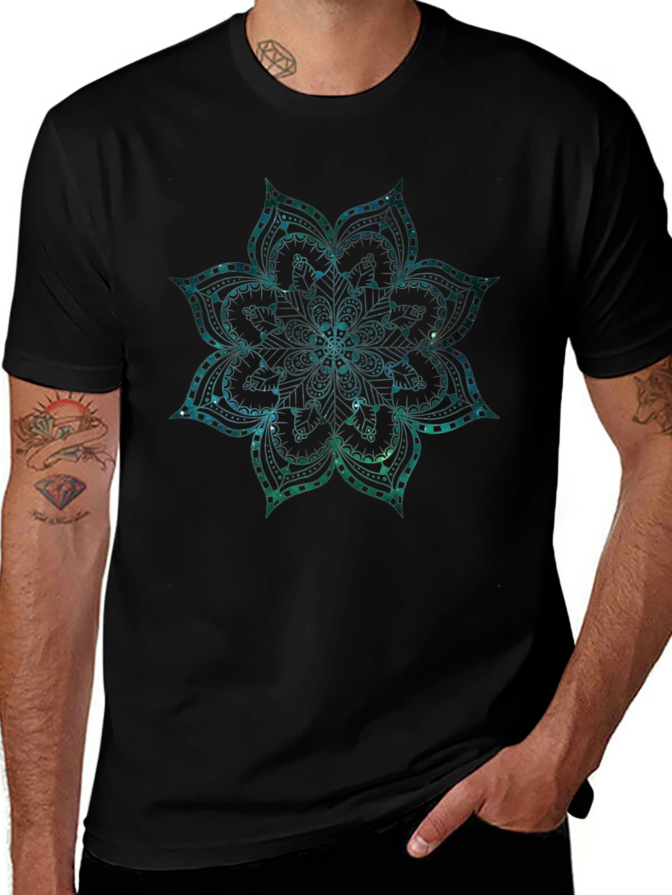 Galaxy Mandala Black T-Shirt