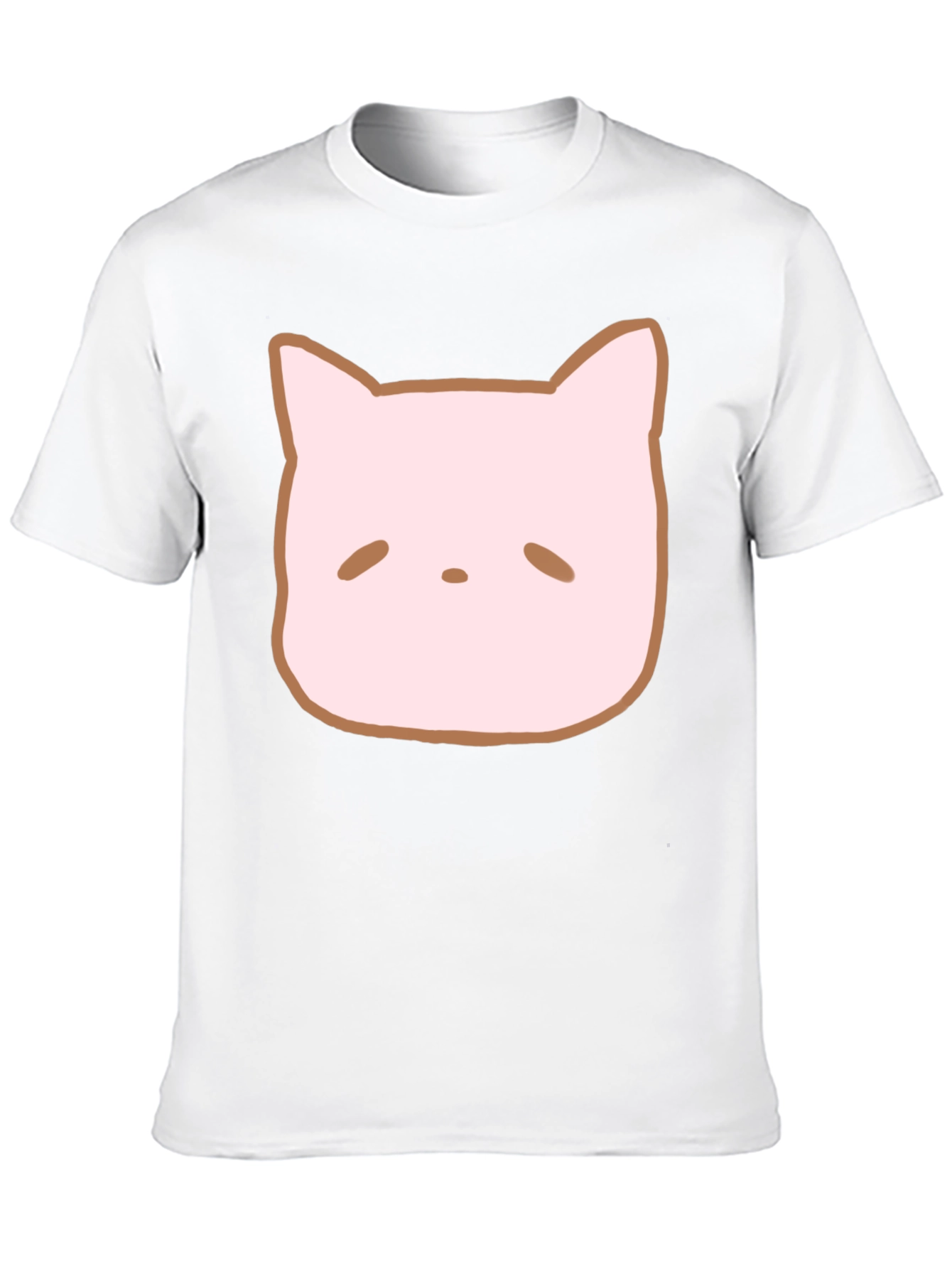 Cute Cat Face Graphic Tee - Casual Style