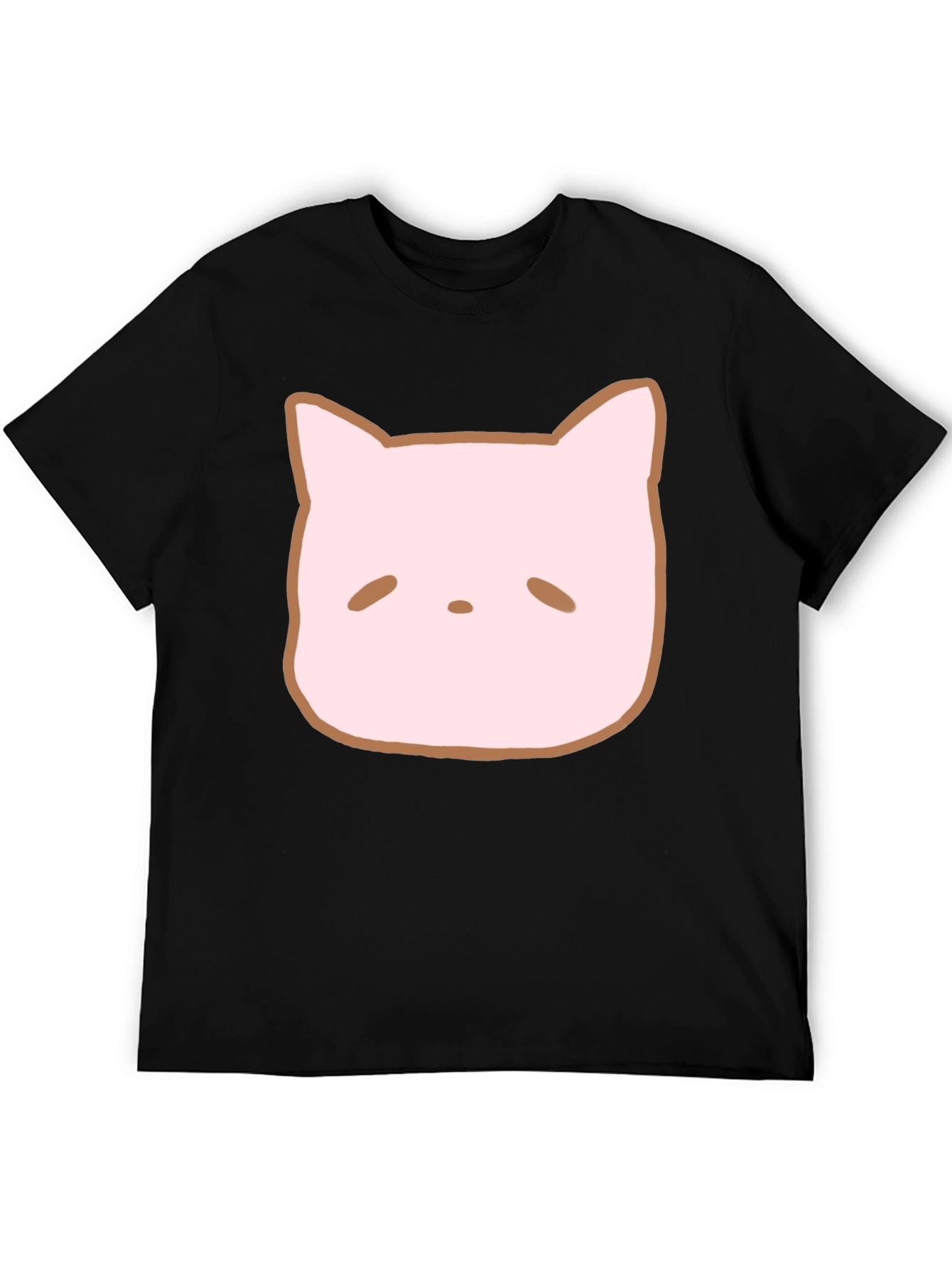 Cute Cat Face Graphic Tee - Casual Style
