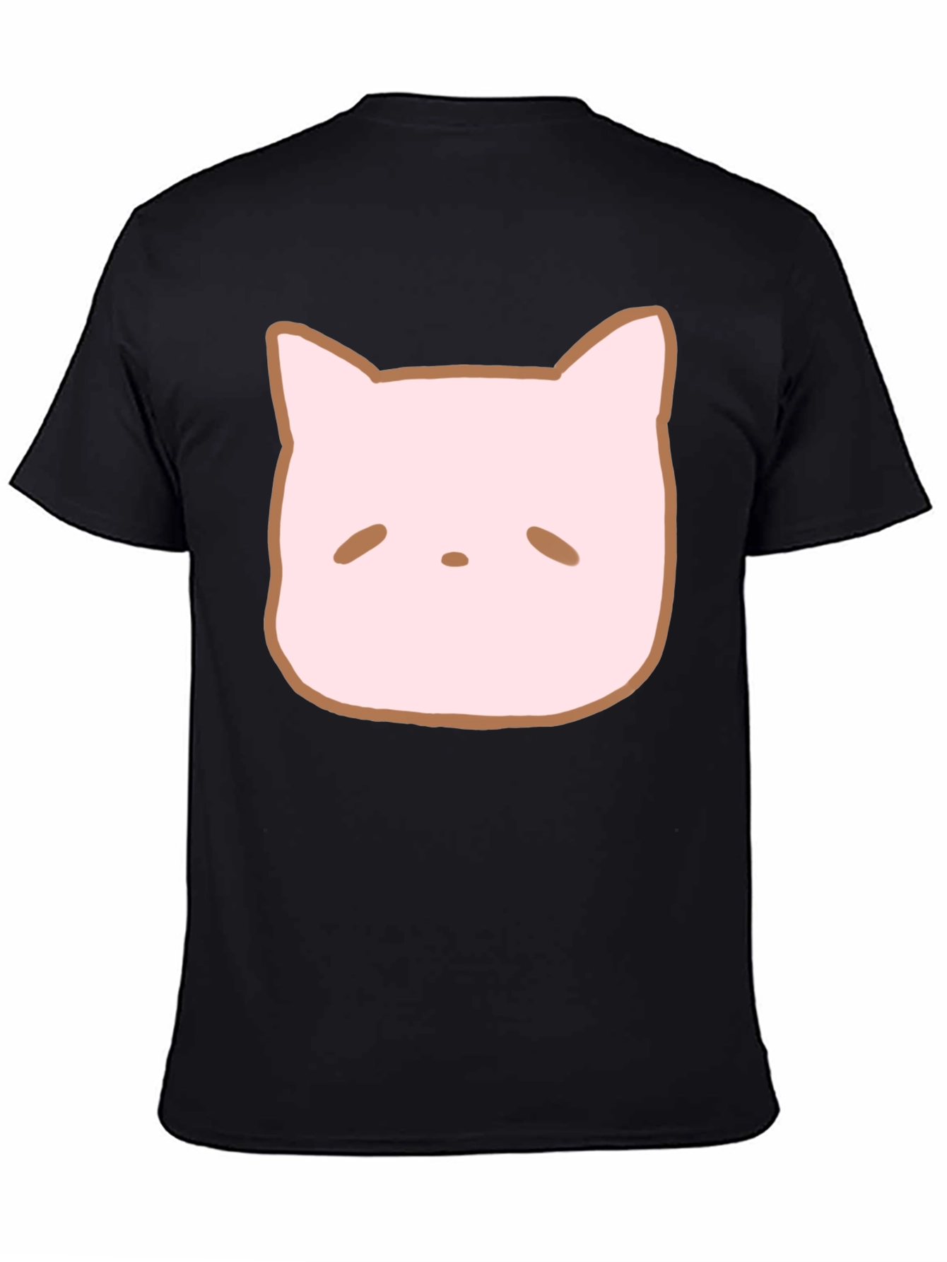 Cute Cat Face Graphic Tee - Casual Style