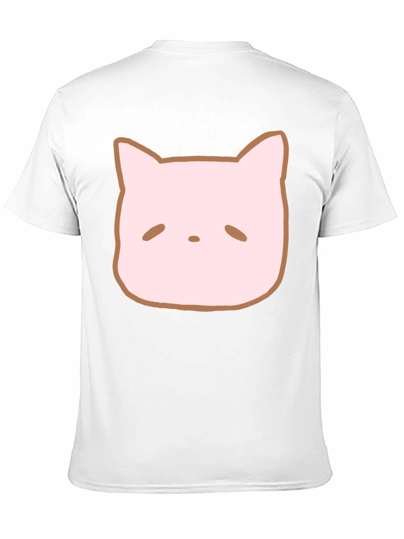 Cute Cat Face Graphic Tee - Casual Style