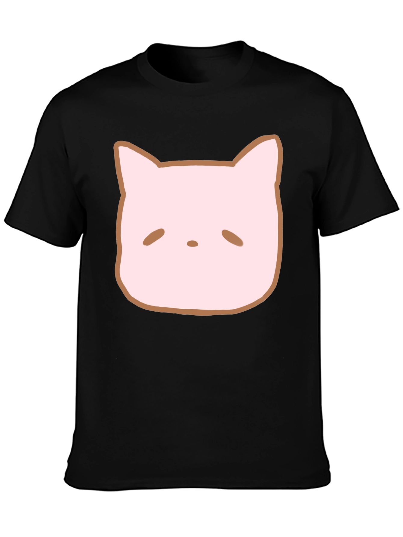 Cute Cat Face Graphic Tee - Casual Style