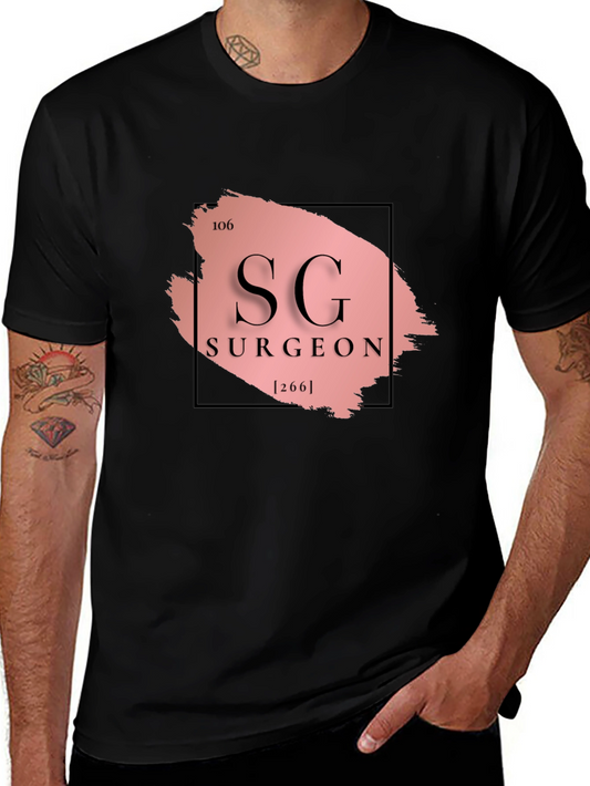 Surgeon Periodic Table Style Black T-Shirt