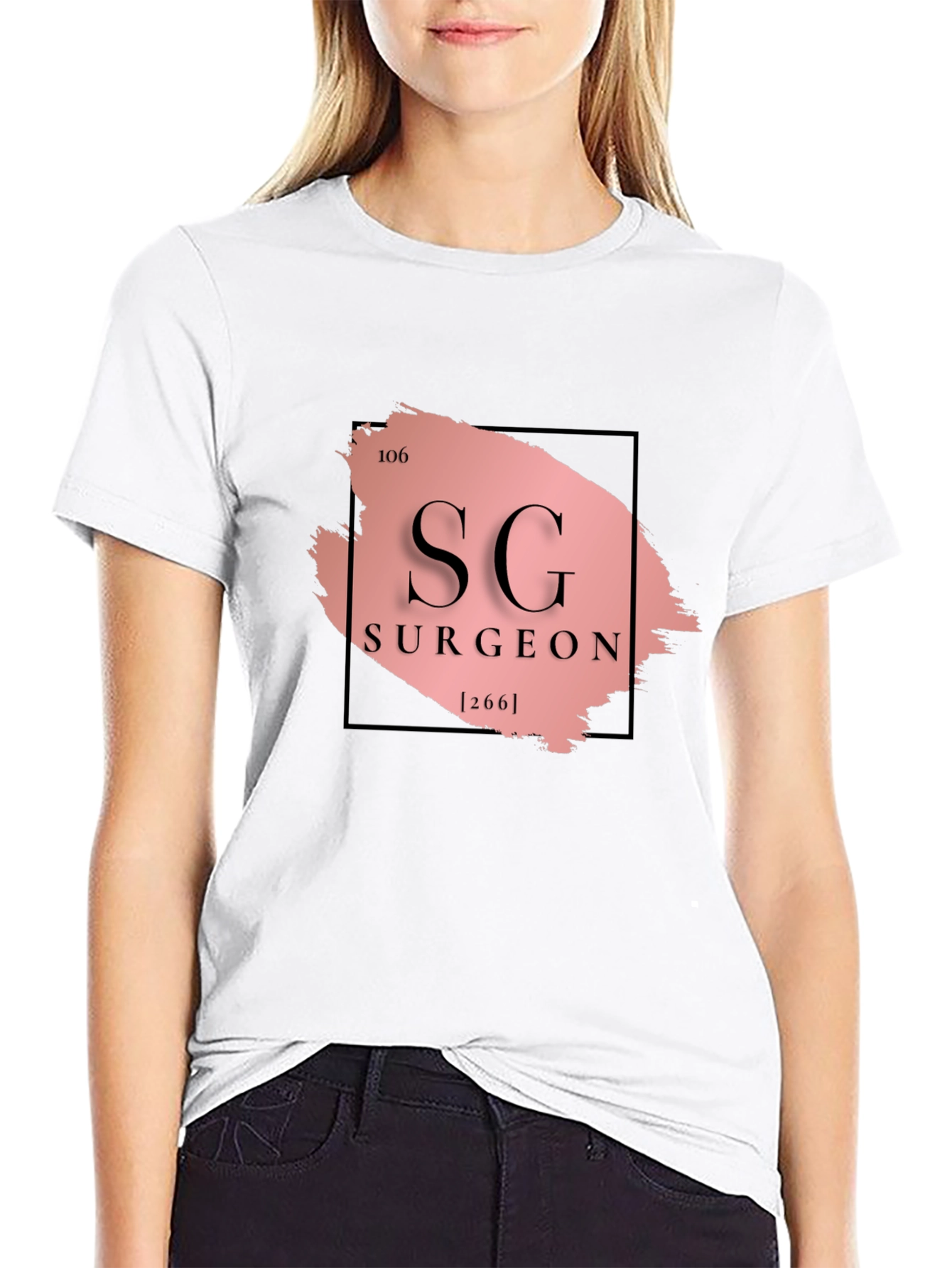 Surgeon Periodic Table Style Black T-Shirt