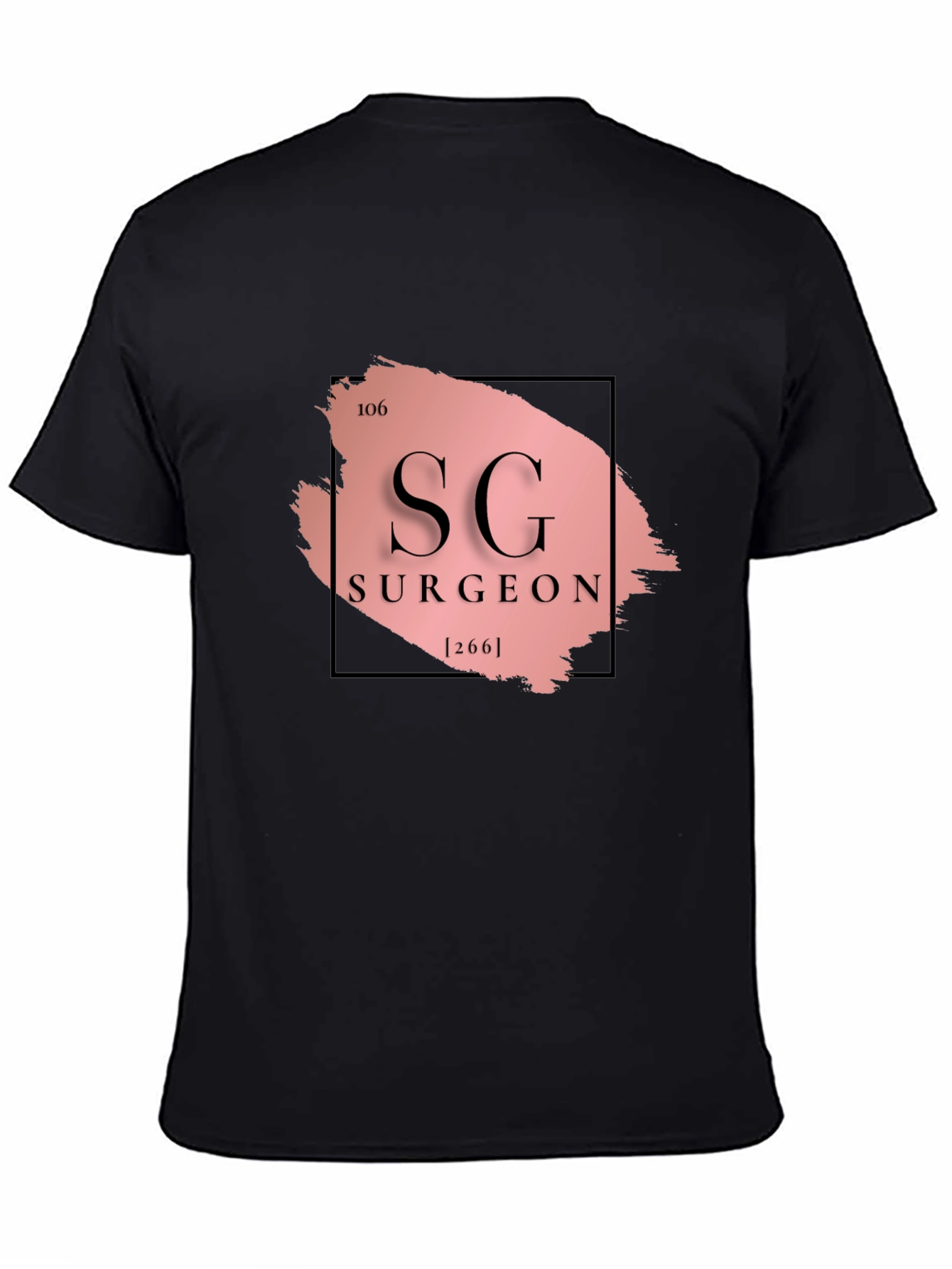 Surgeon Periodic Table Style Black T-Shirt