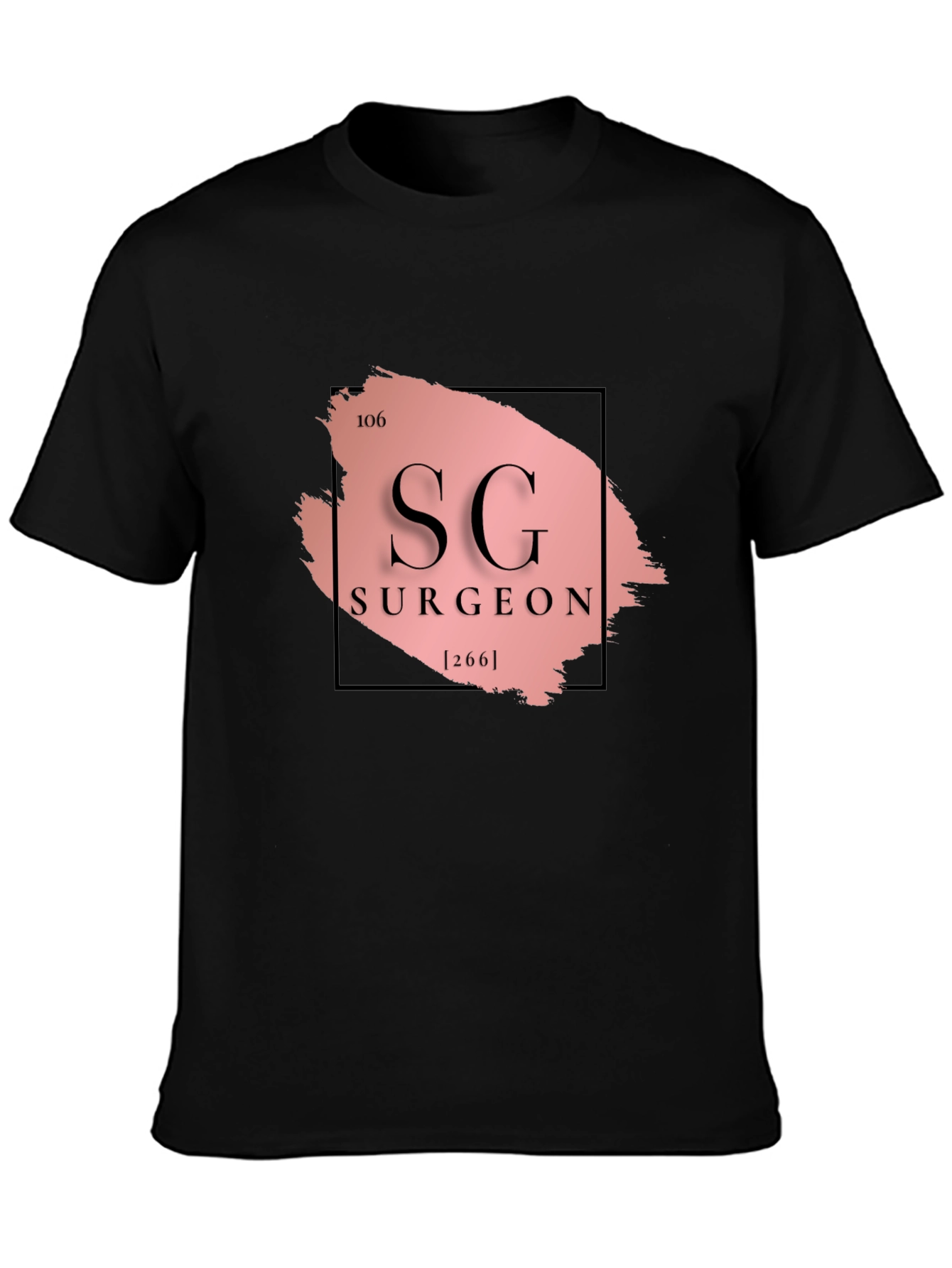 Surgeon Periodic Table Style Black T-Shirt