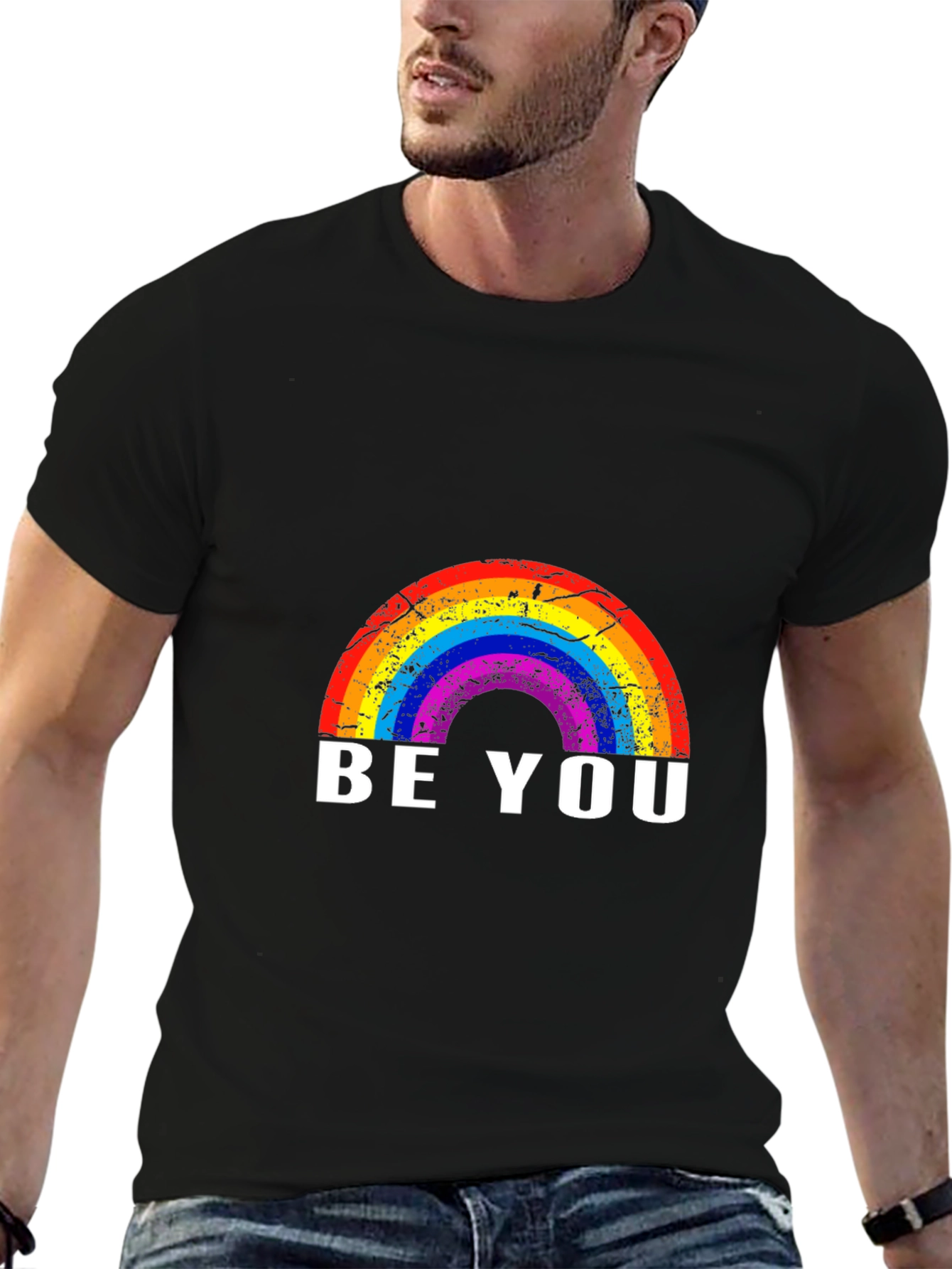 Rainbow Be You Black T-Shirt - Pride Apparel
