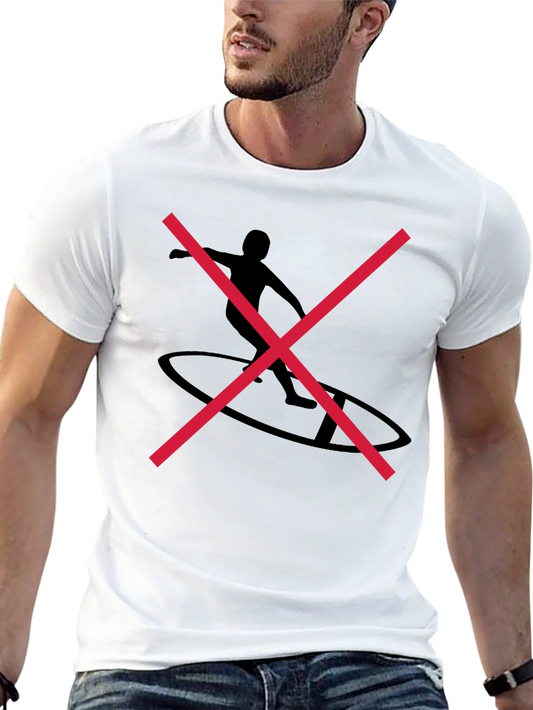 Black Graphic Tee with Surfer Silhouette