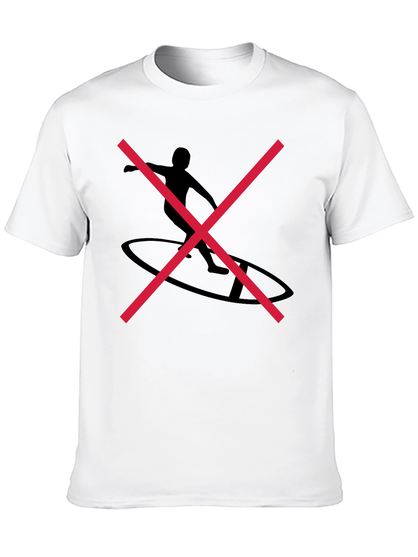 Black Graphic Tee with Surfer Silhouette