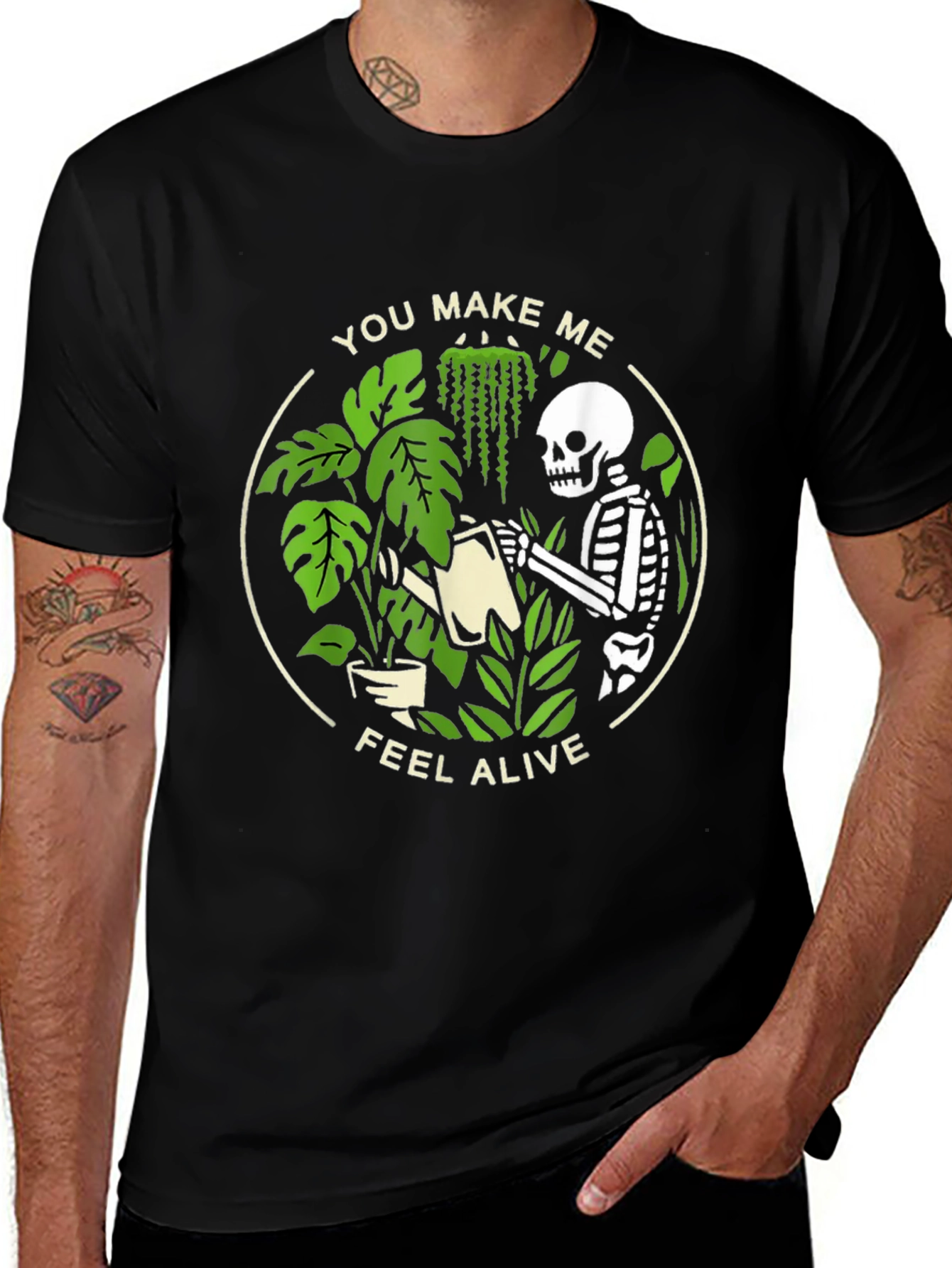 Skeleton Plant Lover Graphic Tee