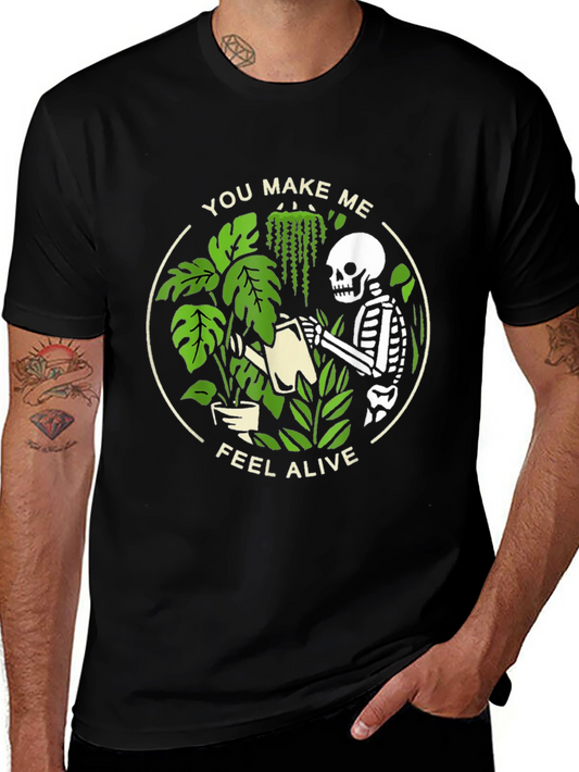 Skeleton Plant Lover Graphic Tee