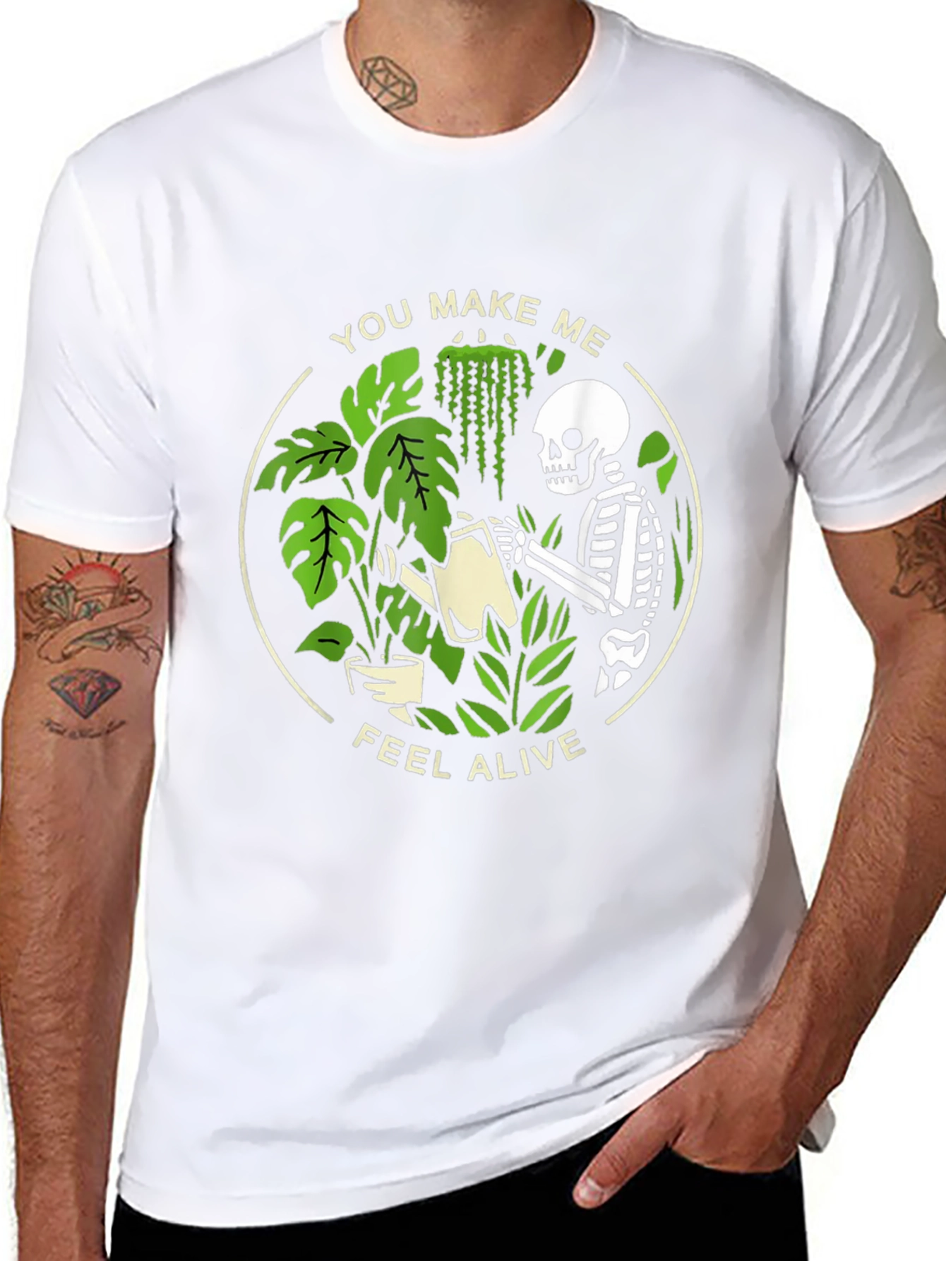 Skeleton Plant Lover Graphic Tee