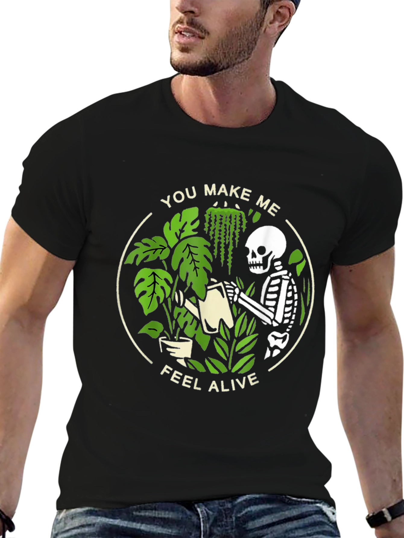 Skeleton Plant Lover Graphic Tee
