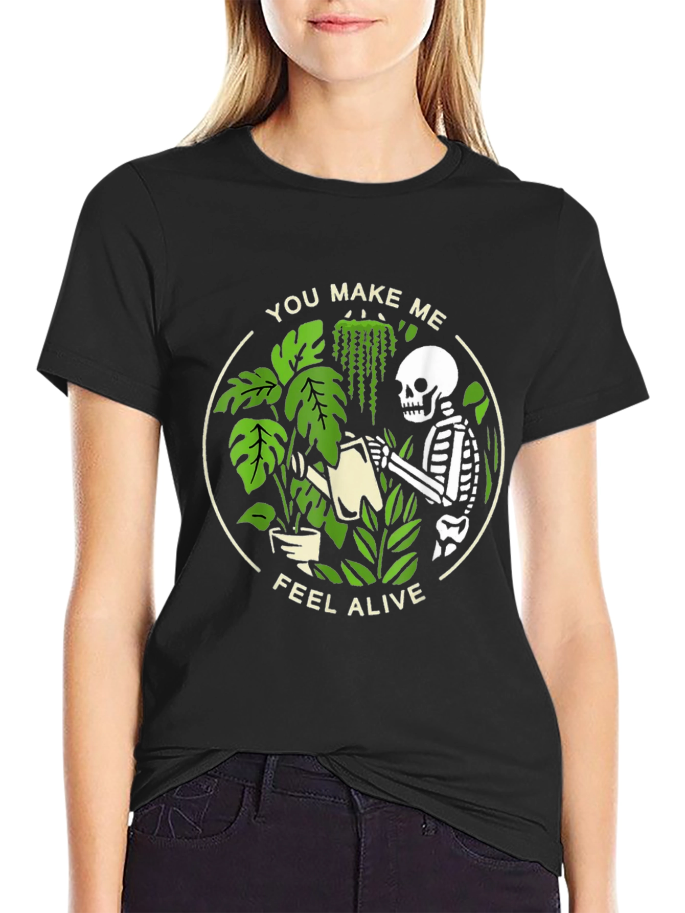 Skeleton Plant Lover Graphic Tee
