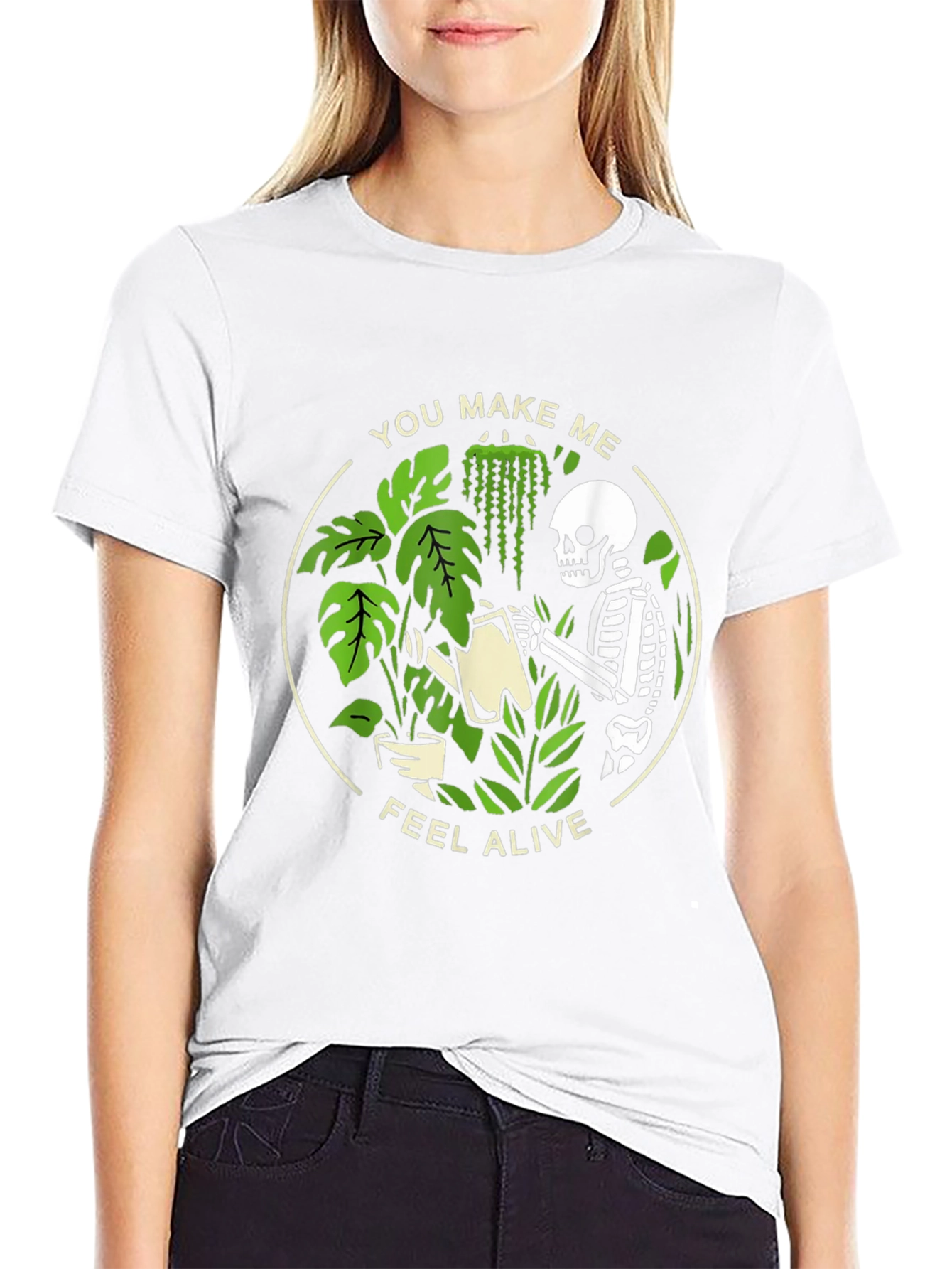 Skeleton Plant Lover Graphic Tee