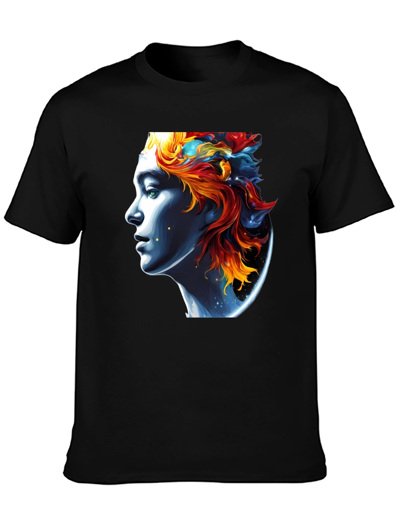 Celestial Portrait Graphic Tee - Unisex Black T-Shirt