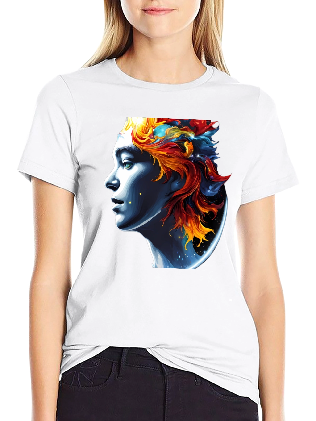 Celestial Portrait Graphic Tee - Unisex Black T-Shirt