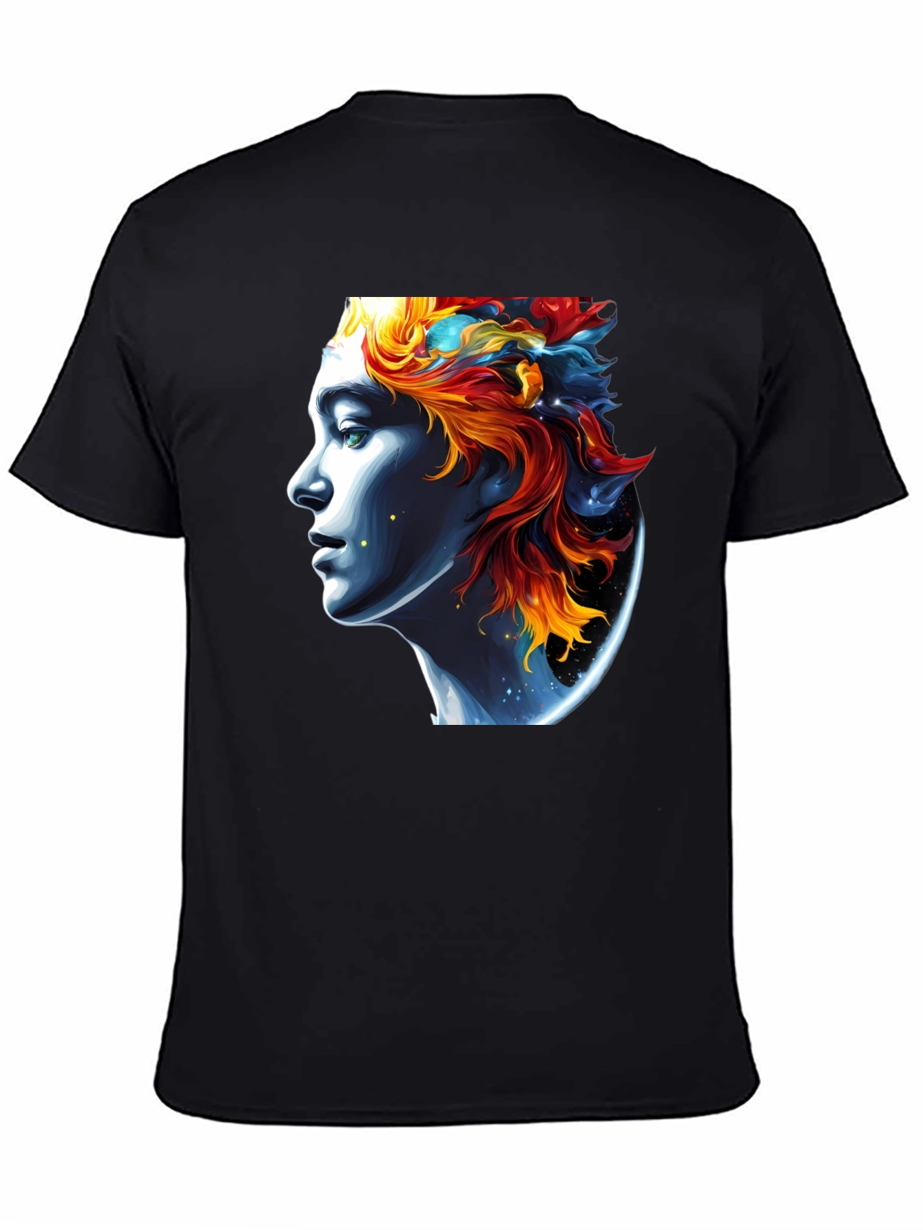 Celestial Portrait Graphic Tee - Unisex Black T-Shirt