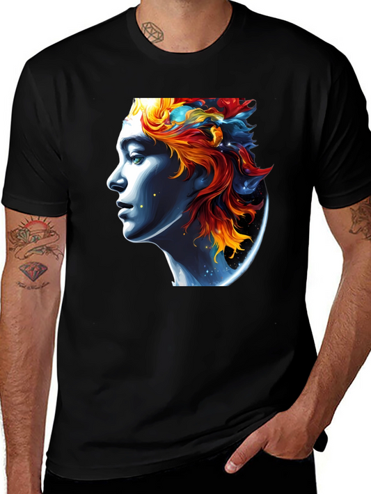 Celestial Portrait Graphic Tee - Unisex Black T-Shirt