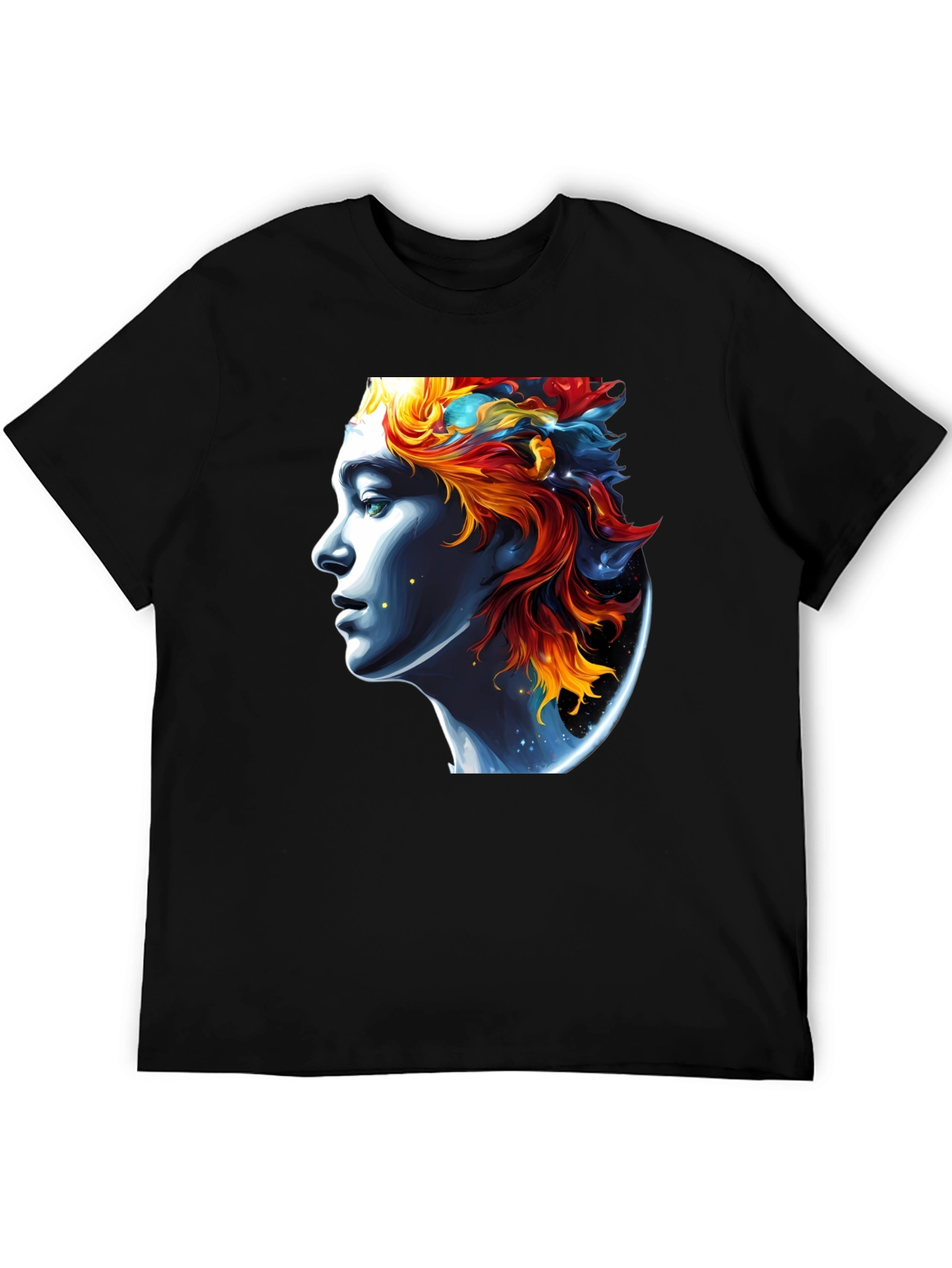 Celestial Portrait Graphic Tee - Unisex Black T-Shirt