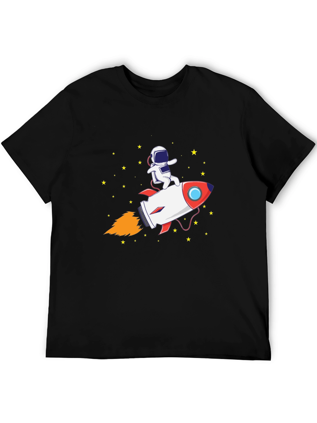 Astronaut Rocket Ride Graphic Tee - Black