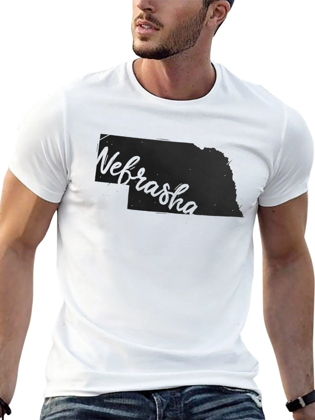 Nebraska State Outline Graphic Tee