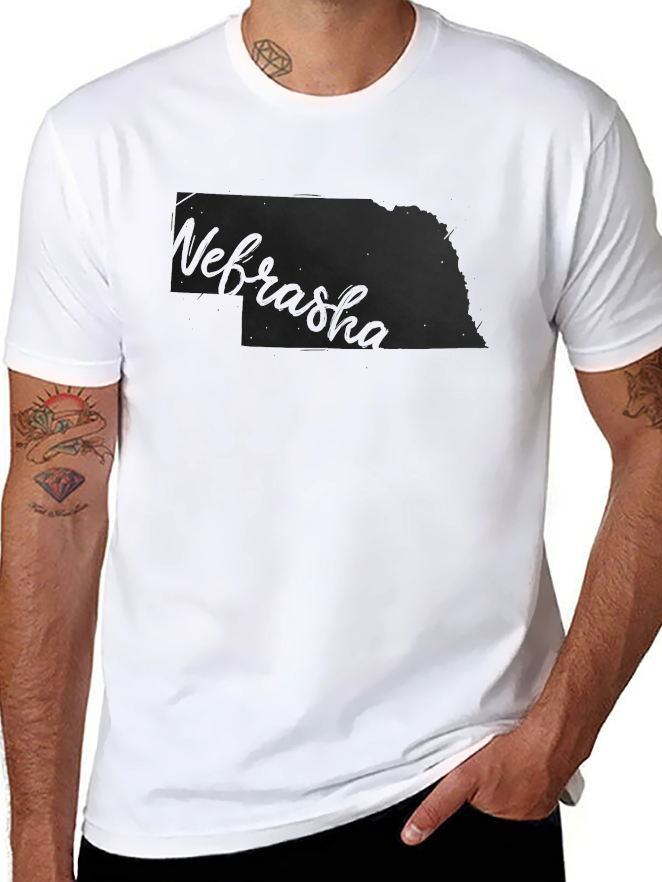 Nebraska State Outline Graphic Tee