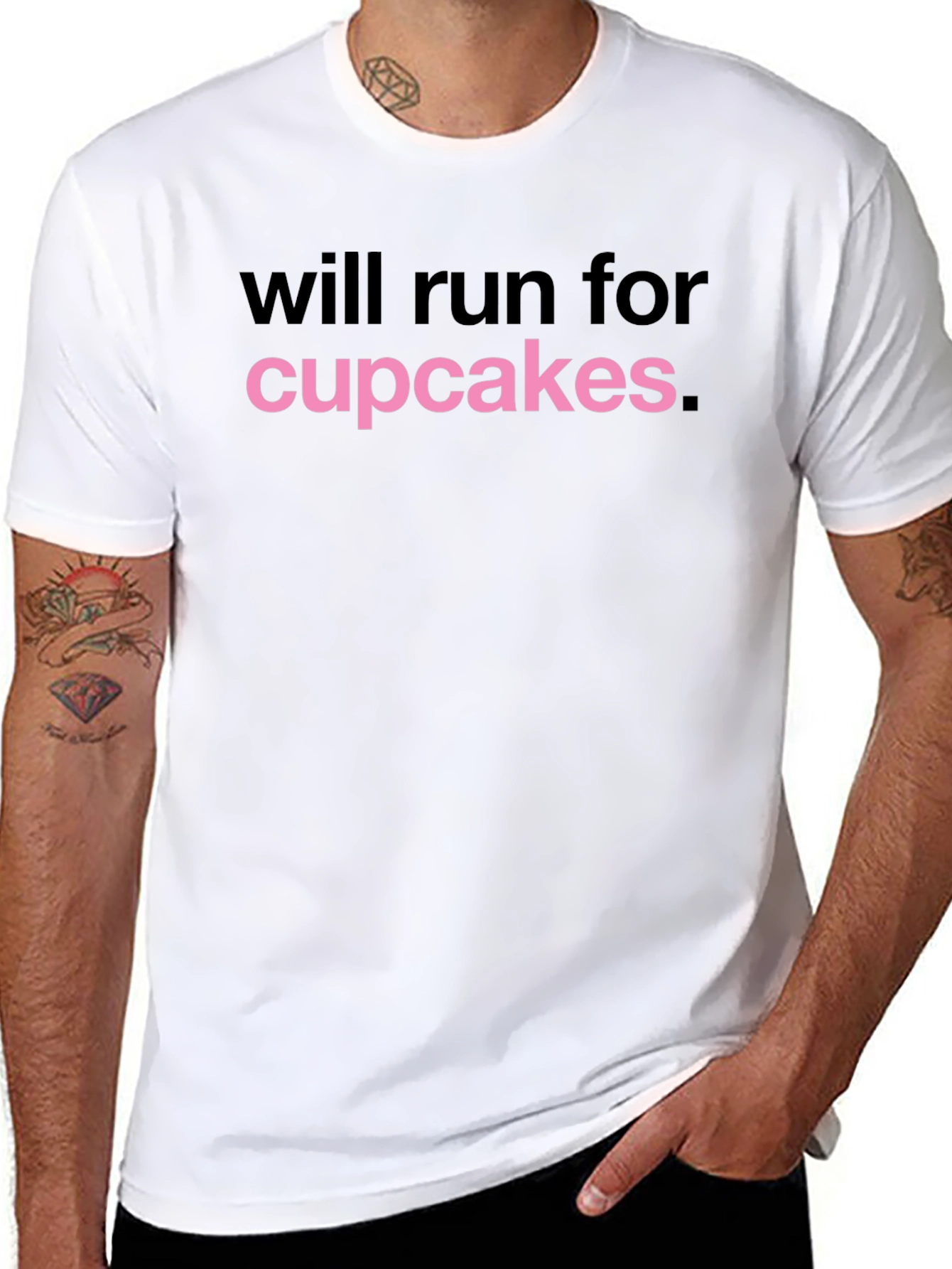 Will Run for Cupcakes T-Shirt - Novelty Design