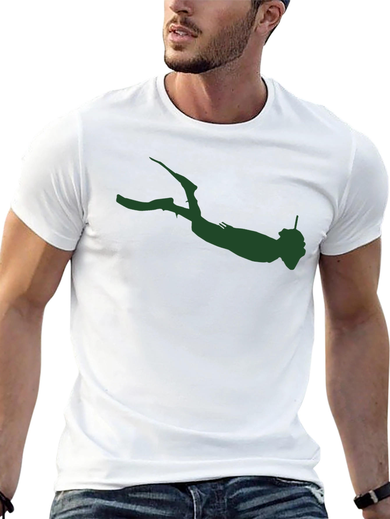 Diver Silhouette Graphic Tee - Mens Black T-Shirt