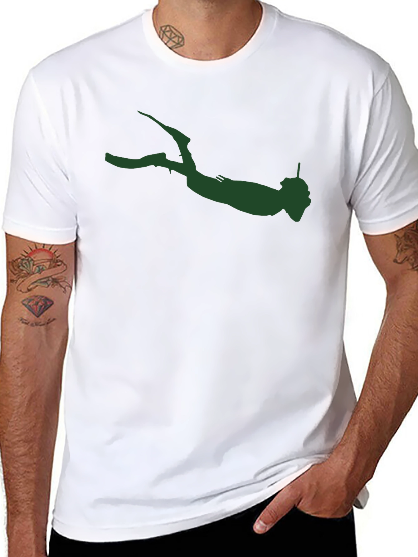 Diver Silhouette Graphic Tee - Mens Black T-Shirt