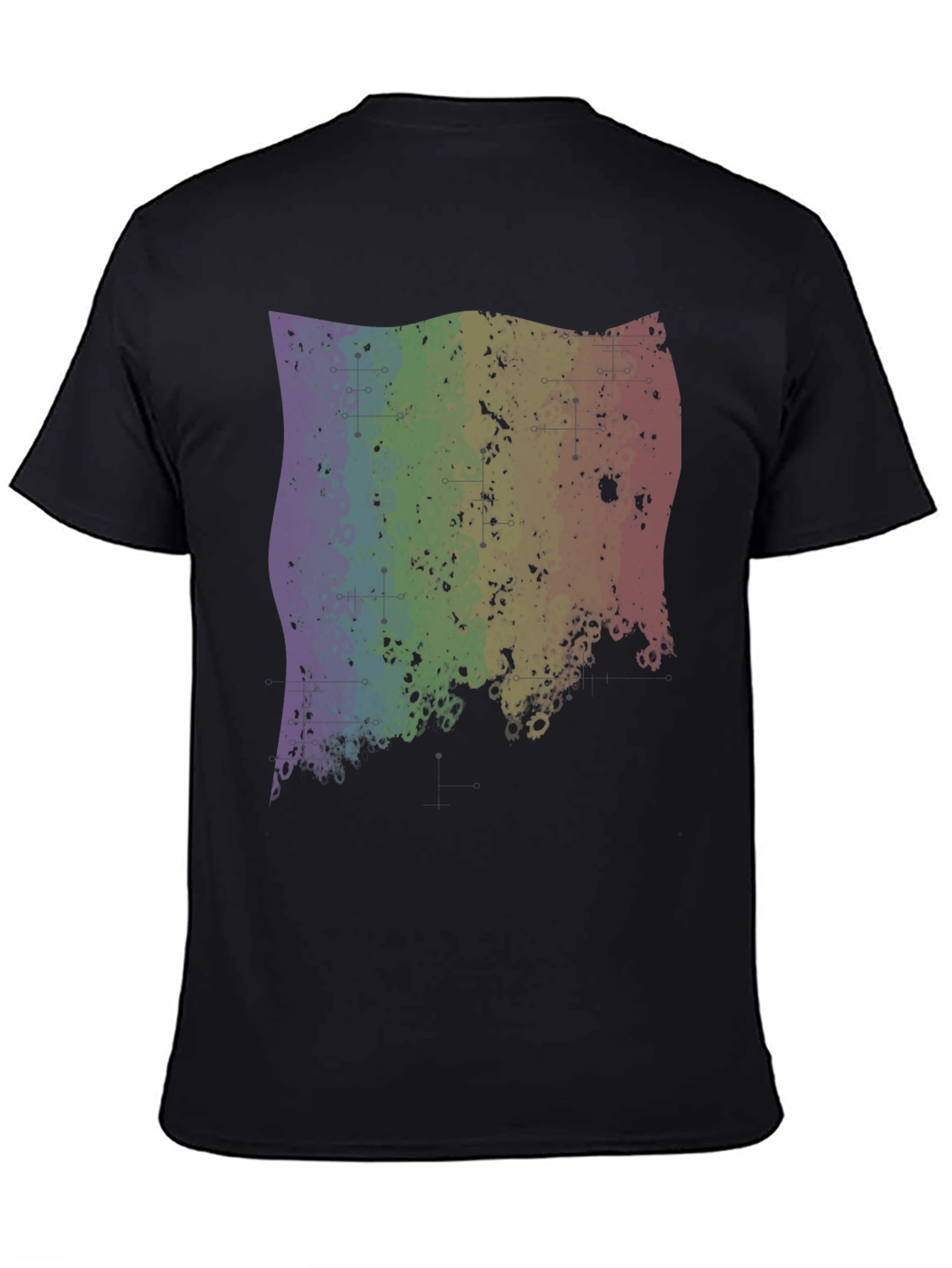Rainbow Grunge Graphic Tee - Black