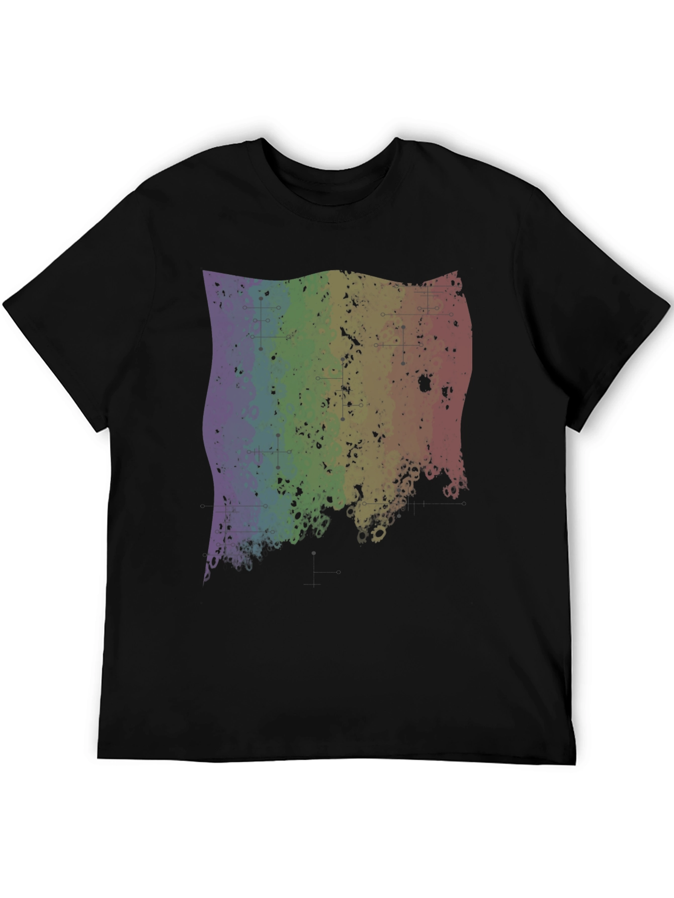 Rainbow Grunge Graphic Tee - Black