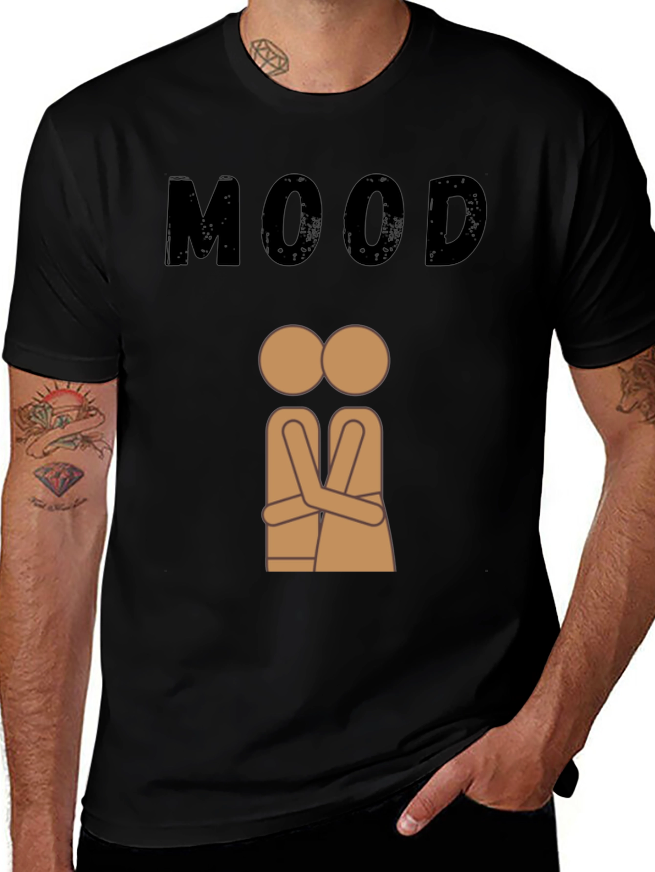 Moody Hugging Figures Black T-Shirt