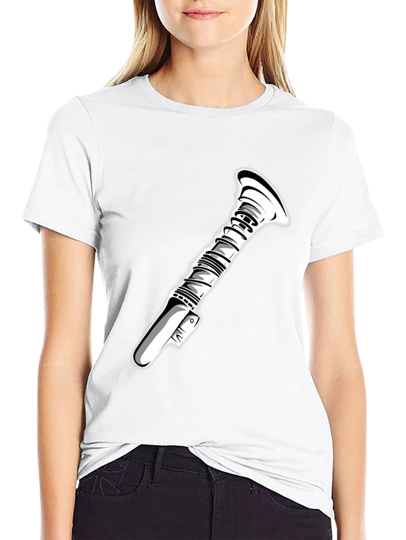 Sci-Fi Lightsaber Graphic Tee - Black