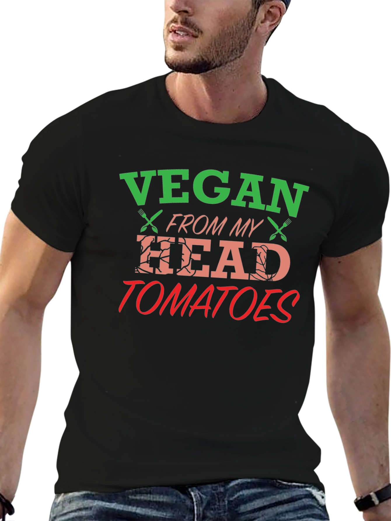Vegan From My Head Tomatoes Graphic T-Shirt