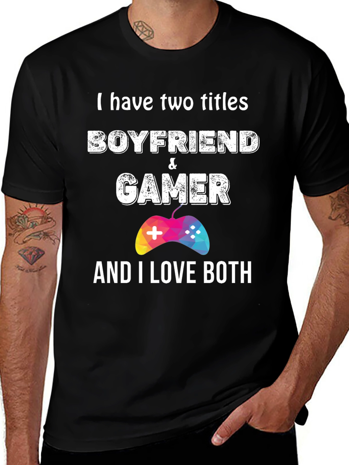 Boyfriend & Gamer Graphic Tee - I Love Both!