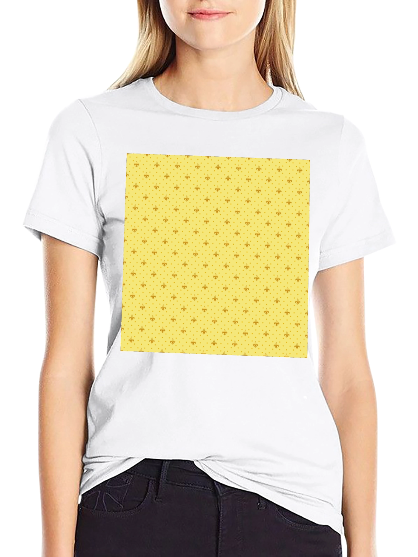 Fleur-de-lis Pattern Tee - Casual Comfort