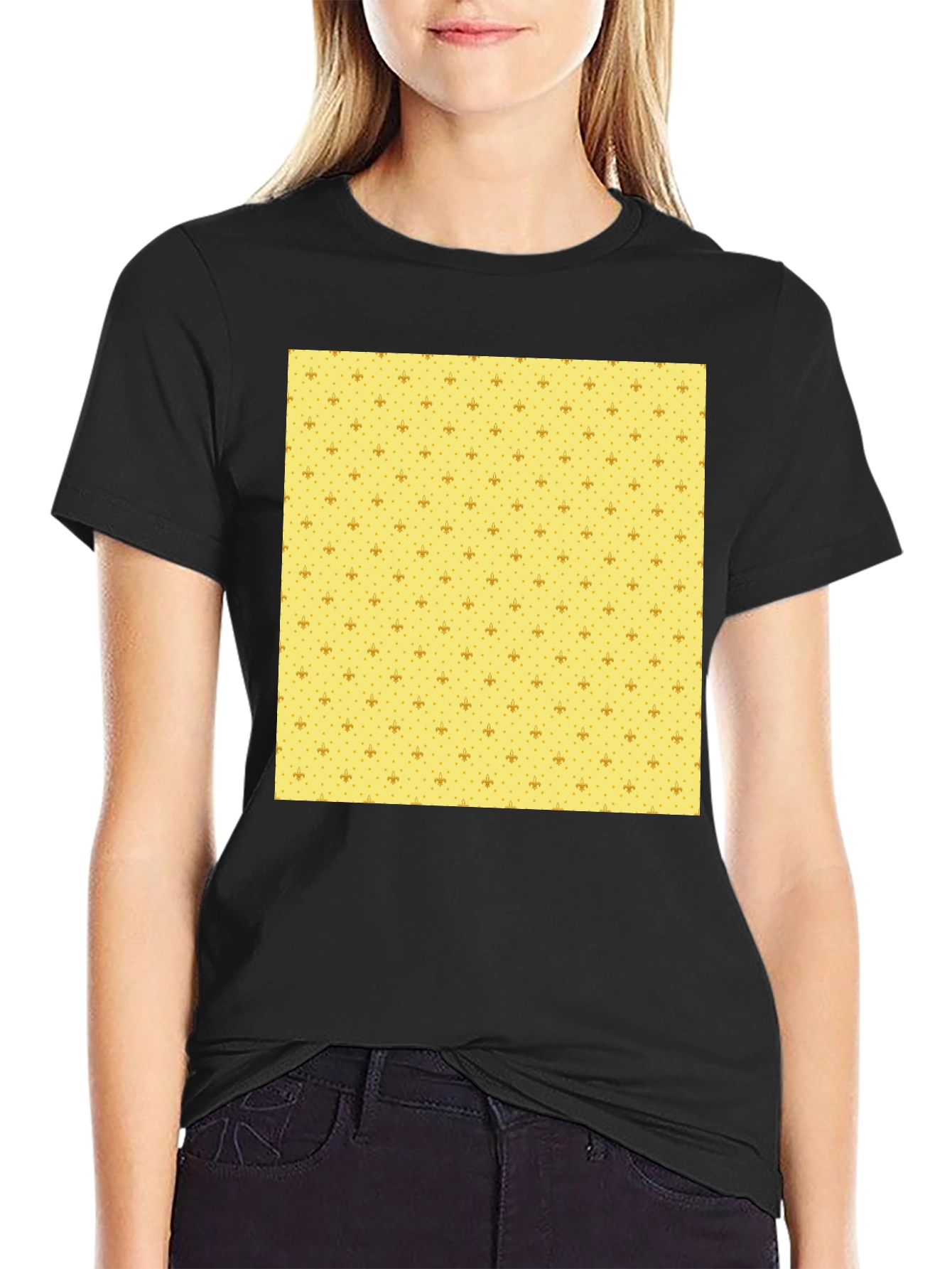 Fleur-de-lis Pattern Tee - Casual Comfort