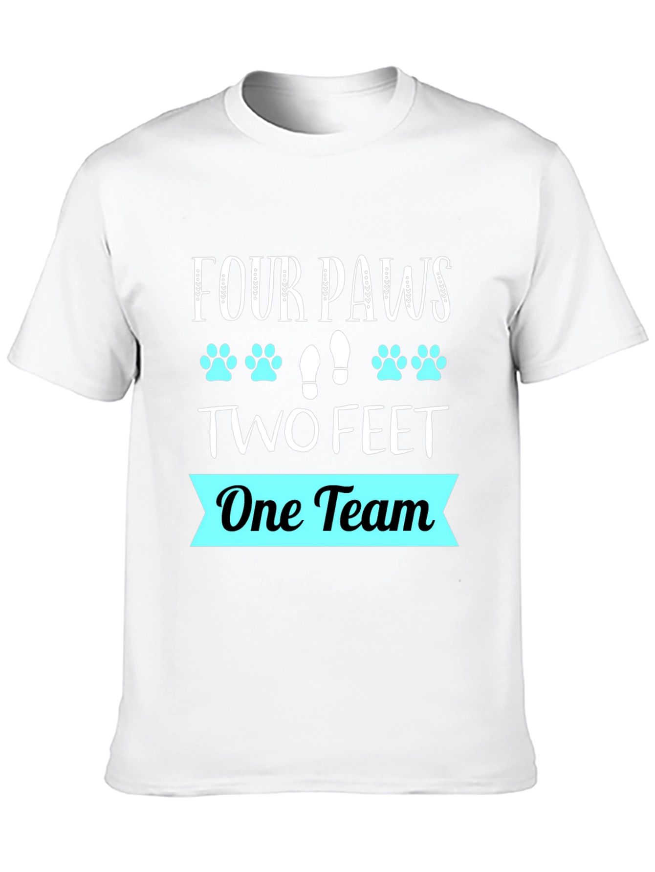 Four Paws Two Feet One Team Graphic T-Shirt